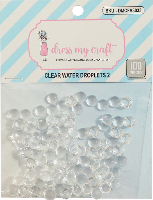 Dress My Craft Water Droplet Embellishments 100/Pkg-#2, 6mm -FA3033 - 818911021751