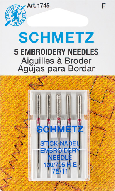 10 Pack Schmetz Embroidery Machine Needles-Size 11/75 5/Pkg 1745 - 036346317458