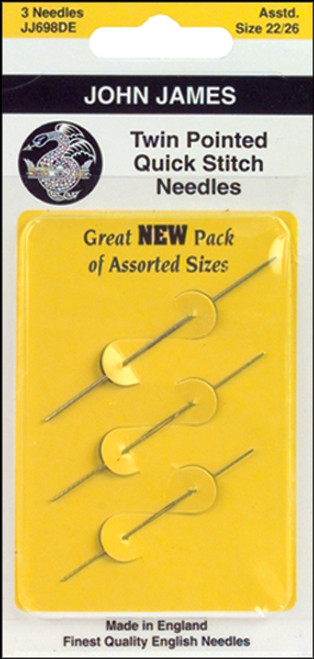 12 Pack - John James Twin Pointed Quick Stitch Tapestry Hand Needles-Size 26 3/Pkg - JJ698-26 - 783932300294