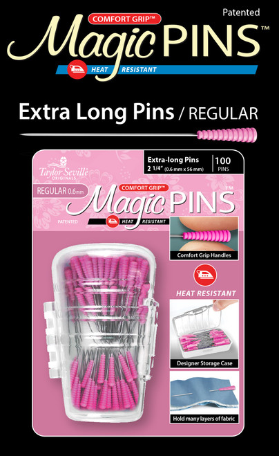 Taylor Seville Magic Pins - Extra Long Regular-Pink 100/Pkg - 219553 - 766152219553 Taylor Seville Magic Pins - Extra Long Regular-Pink 100/Pkg - 219553 - 766152219553
