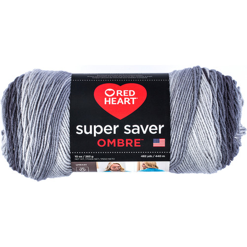 2 Pack - Red Heart Super Saver Ombre Yarn-Anthracite - E305-3964 - 073650020308