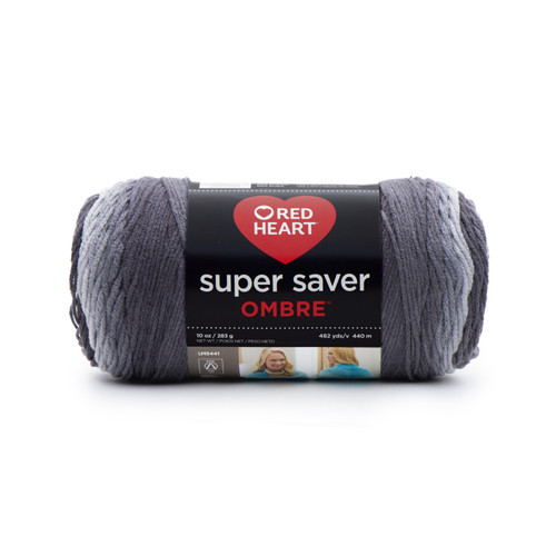 2 Pack - Red Heart Super Saver Ombre Yarn-Anthracite - E305-3964 - 073650020308