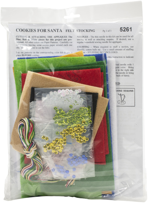 Design Works Felt Stocking Applique Kit 18" Long-Cocoa & Cookies DW5261