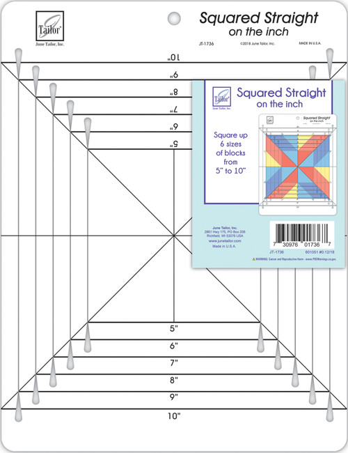 June Tailor Squared Straight On The Inch Ruler-JT1736