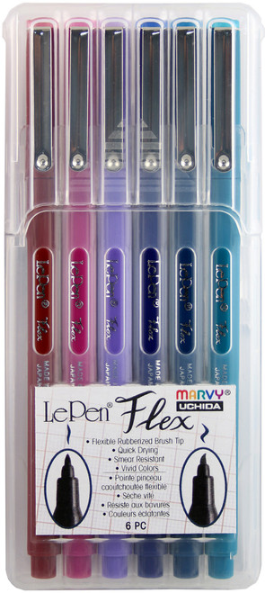 Uchida Le Pen Flex Set 6/Pkg-Jewel Colors 4800-6B - 028617487601