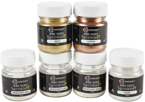 Brusho SprinkleIT 10g Set 6/Pkg-Assorted Colors - BSIT6PK