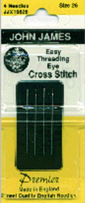 12 Pack - John James Easy Threading Calyxeye Hand Needles-Size 26 4/Pkg - JJX198-26 - 783932201355