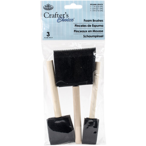 6 Pack Crafter's Choice Foam Brushes 3/Pkg-1", 2" & 3" Widths RFOMW-3P - 090672006202