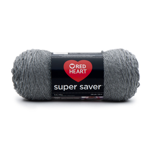 3 Pack - Red Heart Super Saver Yarn-Gray Heather - E300B-400 - 073650897917
