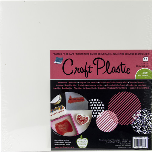 Grafix Foodsafe Craft Plastic Sheets 12"X12" 25/Pkg-Frosted .005 K05FCP25 - 096701148783