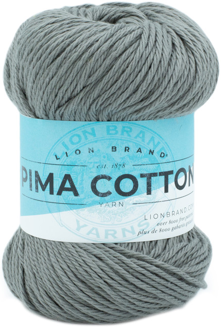 Lion Brand Pima Cotton Yarn-Pewter 762-152 - 023032064079