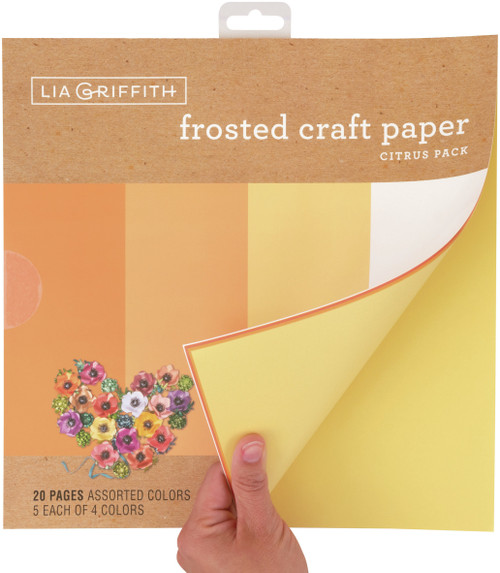 Lia Griffith Frosted Craft Tissue Paper 12"X12" 20/Pkg-Citrus-Oranges - PLG41102