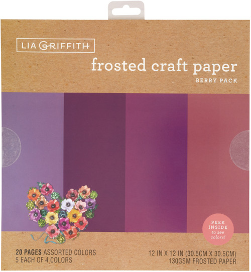 Lia Griffith Frosted Craft Tissue Paper 12"X12" 20/Pkg-Berry-Purples PLG41103 - 084001411034