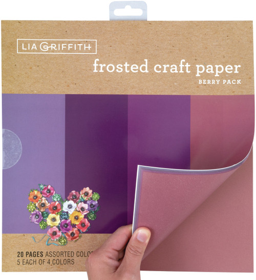 Lia Griffith Frosted Craft Tissue Paper 12"X12" 20/Pkg-Berry-Purples PLG41103