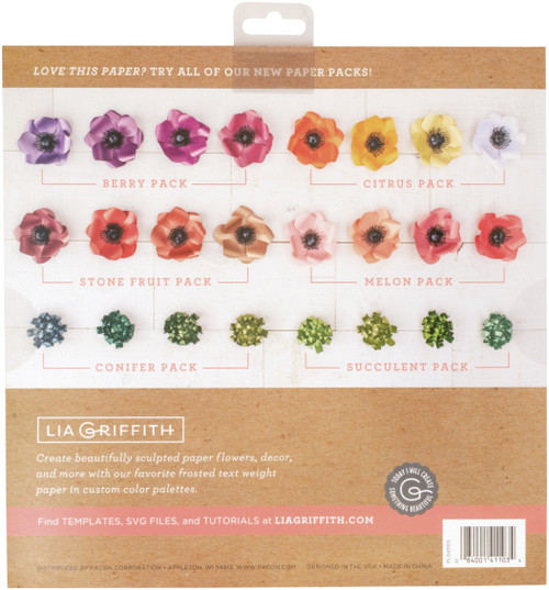 Lia Griffith Frosted Craft Tissue Paper 12"X12" 20/Pkg-Berry-Purples PLG41103