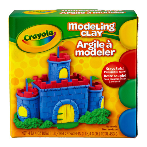 3 Pack Crayola Modeling Clay 4oz 4/Pkg-Red, Blue, Green & Yellow -57-0300 - 071662003005