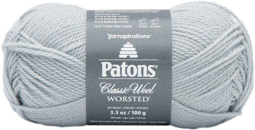 Patons Classic Wool Yarn-Cool Gray 244077-77791 - 057355452886