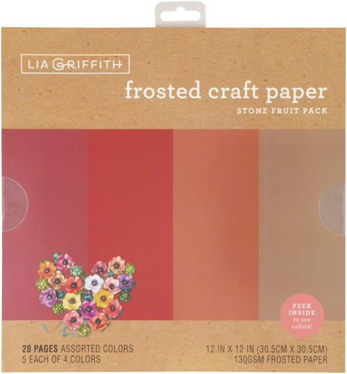 Lia Griffith Frosted Craft Tissue Paper 12"X12" 20/Pkg-Stone Fruit-Reds PLG41104 - 084001411041