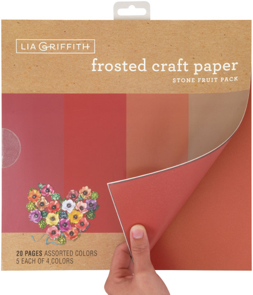 Lia Griffith Frosted Craft Tissue Paper 12"X12" 20/Pkg-Stone Fruit-Reds - PLG41104
