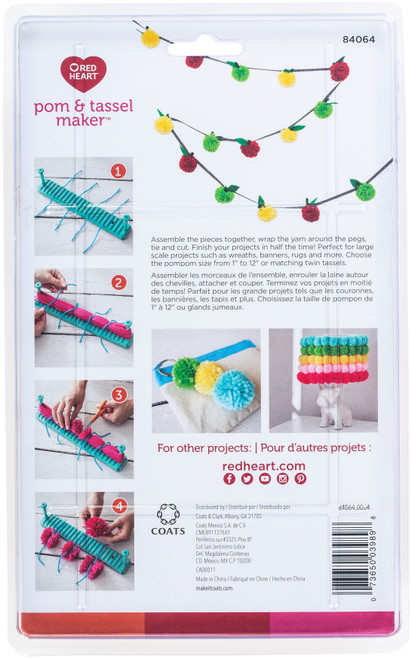 Red Heart Pompom & Tassel Maker-Red - 84064-0004 Red Heart Pompom & Tassel Maker-Red - 84064-0004