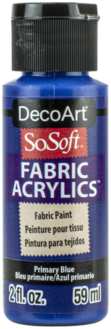 SoSoft Fabric Acrylic Paint 2oz-Primary Blue DSS2OZ-42 - 766218053923