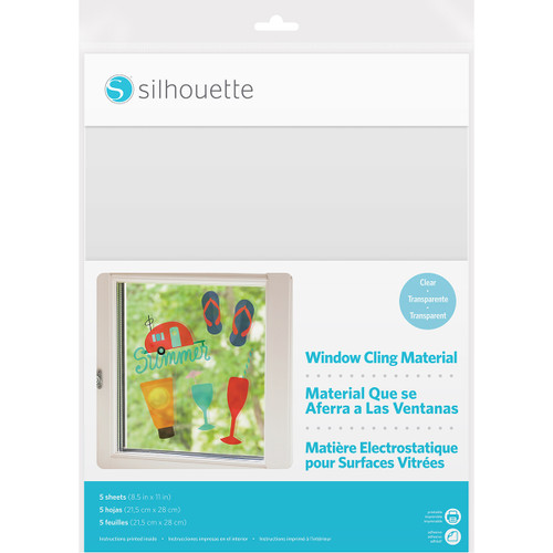 Silhouette Printable Window Cling 8.5"X11" 5/Pkg-Clear CLING-CLR - 814792022160