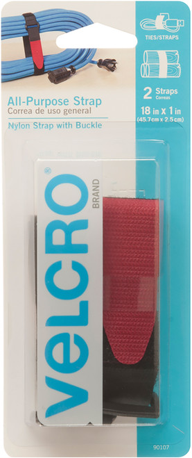 VELCRO(R) Brand All Purpose Straps 1"X18" 2/Pkg-Black 90107 - 075967901073