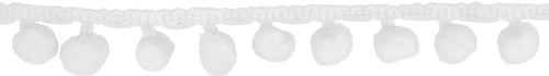 Simplicity Pom Pom Fringe 3/4"X4'-White - 187 2087-030A