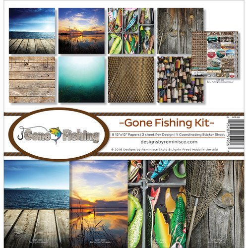Reminisce Collection Kit 12"X12"-Gone Fishing GOF200 - 895707519067