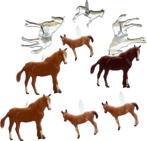 Eyelet Outlet Shape Brads 12/Pkg-Horse - QBRD2-74 - 810787025093