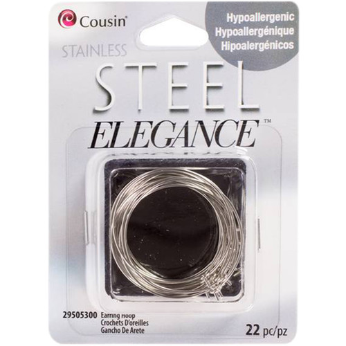 CousinDIY Stainless Steel Elegance Beads & Findings-Earring Hoops 22/Pkg - A50026N1-300 - 016321121867