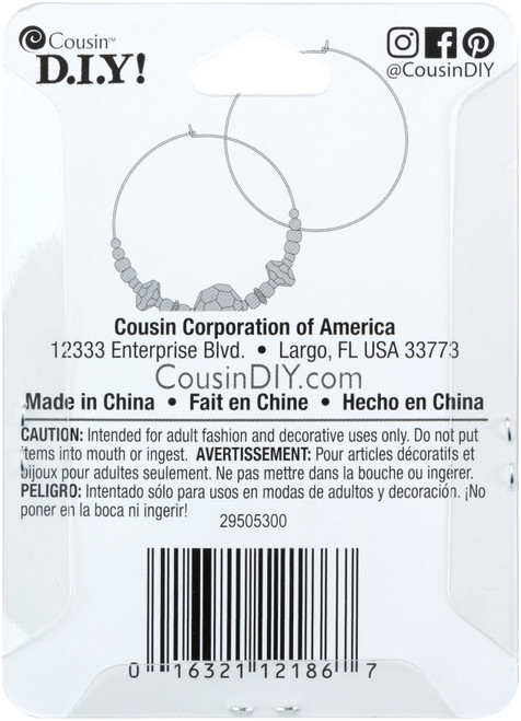 CousinDIY Stainless Steel Elegance Beads & Findings-Earring Hoops 22/Pkg - A50026N1-300 CousinDIY Stainless Steel Elegance Beads & Findings-Earring Hoops 22/Pkg - A50026N1-300