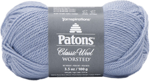 Patons Classic Wool Yarn-Blue Fog 244077-77770 - 057355450837