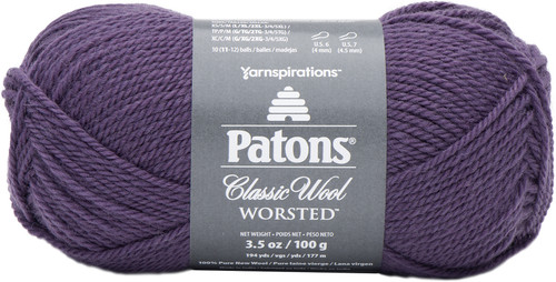 Patons Classic Wool Yarn-Gray Plum - 244077-77781 - 057355450943