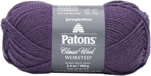 Patons Classic Wool Yarn-Gray Plum 244077-77781 - 057355450943