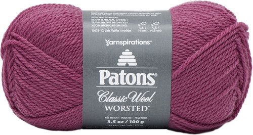 Patons Classic Wool Yarn-Rich Raspberry 244077-77783 - 057355450967