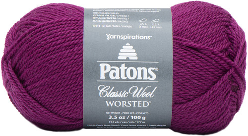 Patons Classic Wool Yarn-Amaranth 244077-77784 - 057355450974