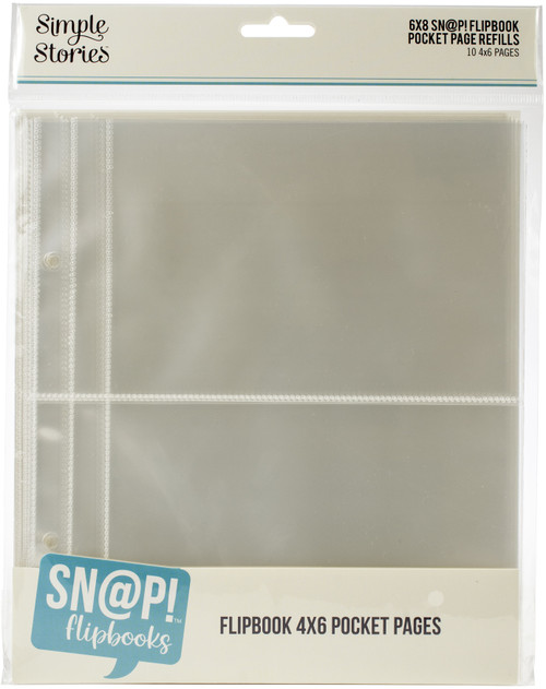 Simple Stories Sn@p! Pocket Pages For 6"X8" Flipbooks 10/Pkg-(2) 4"X6" Pockets SS13311 - 812247028521