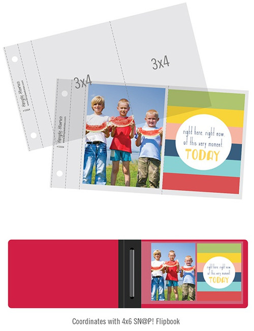 Simple Stories Sn@p! Pocket Pages For 4"X6" Flipbooks 10/Pkg-(2) 3"X4" Pockets SS13324