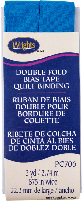 3 Pack Wrights Double Fold Quilt Binding .875"X3yd-Teal 117-706-916 - 070659964947