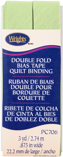 3 Pack - Wrights Double Fold Quilt Binding .875"X3yd-Sage - 117-706-528 - 070659924699