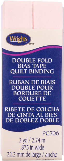 3 Pack - Wrights Double Fold Quilt Binding .875"X3yd-Rosewater - 117-706-936 - 070659964954