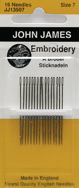 12 Pack - John James Embroidery Hand Needles-Size 7 16/Pkg - JJ135-07 - 783932200358