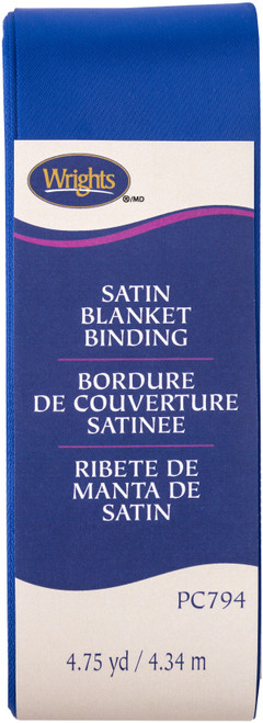 3 Pack - Wrights Single Fold Satin Blanket Binding 2"X4.75yd-Yale Blue - 117-794-078 - 070659924521