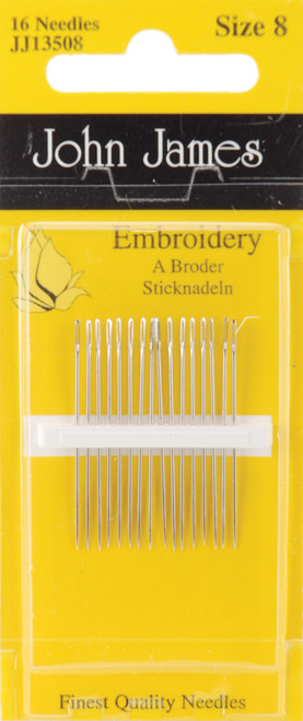 12 Pack - John James Embroidery Hand Needles-Size 8 16/Pkg - JJ135-08 - 783932200365