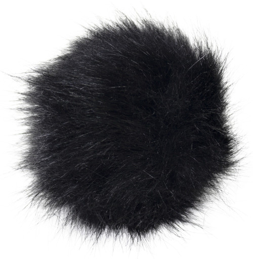 Pepperell Braiding Faux Fur Pom With Loop-Black - FFPALL-42