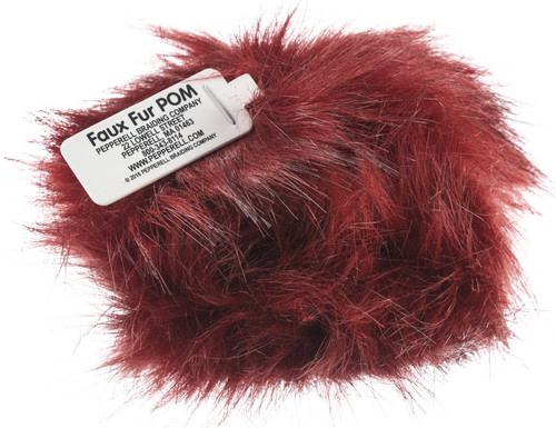 Pepperell Braiding Faux Fur Pom With Loop-Dark Rouge FFPALL-18 - 725879847531