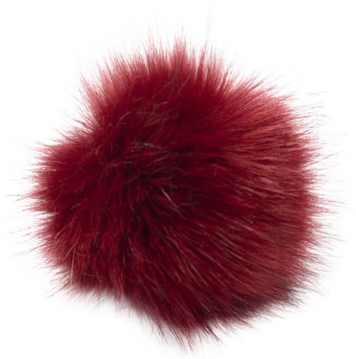 Pepperell Braiding Faux Fur Pom With Loop-Dark Rouge FFPALL-18