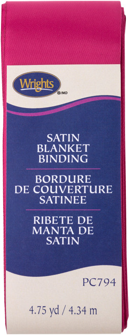 3 Pack - Wrights Single Fold Satin Blanket Binding 2"X4.75yd-Hot Magenta - 117-794-231 - 070659965098 3 Pack - Wrights Single Fold Satin Blanket Binding 2"X4.75yd-Hot Magenta - 117-794-231 - 070659965098