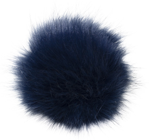 Pepperell Braiding Faux Fur Pom With Loop-Navy - FFPALL-38 Pepperell Braiding Faux Fur Pom With Loop-Navy - FFPALL-38